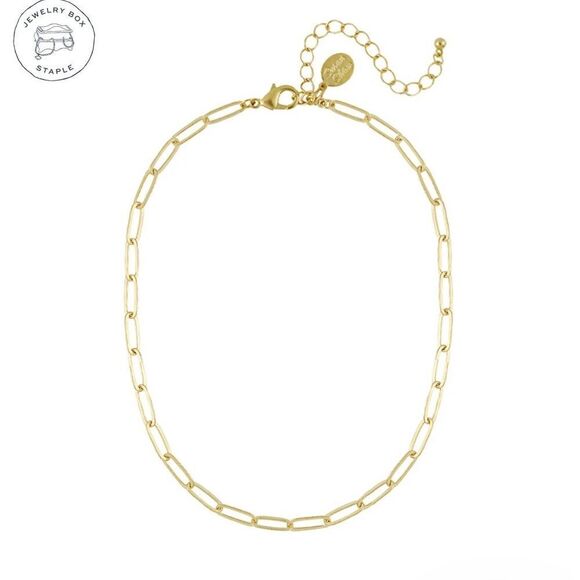 Susan Shaw paper clip Gold Chain Necklace - Picture 1 of 3